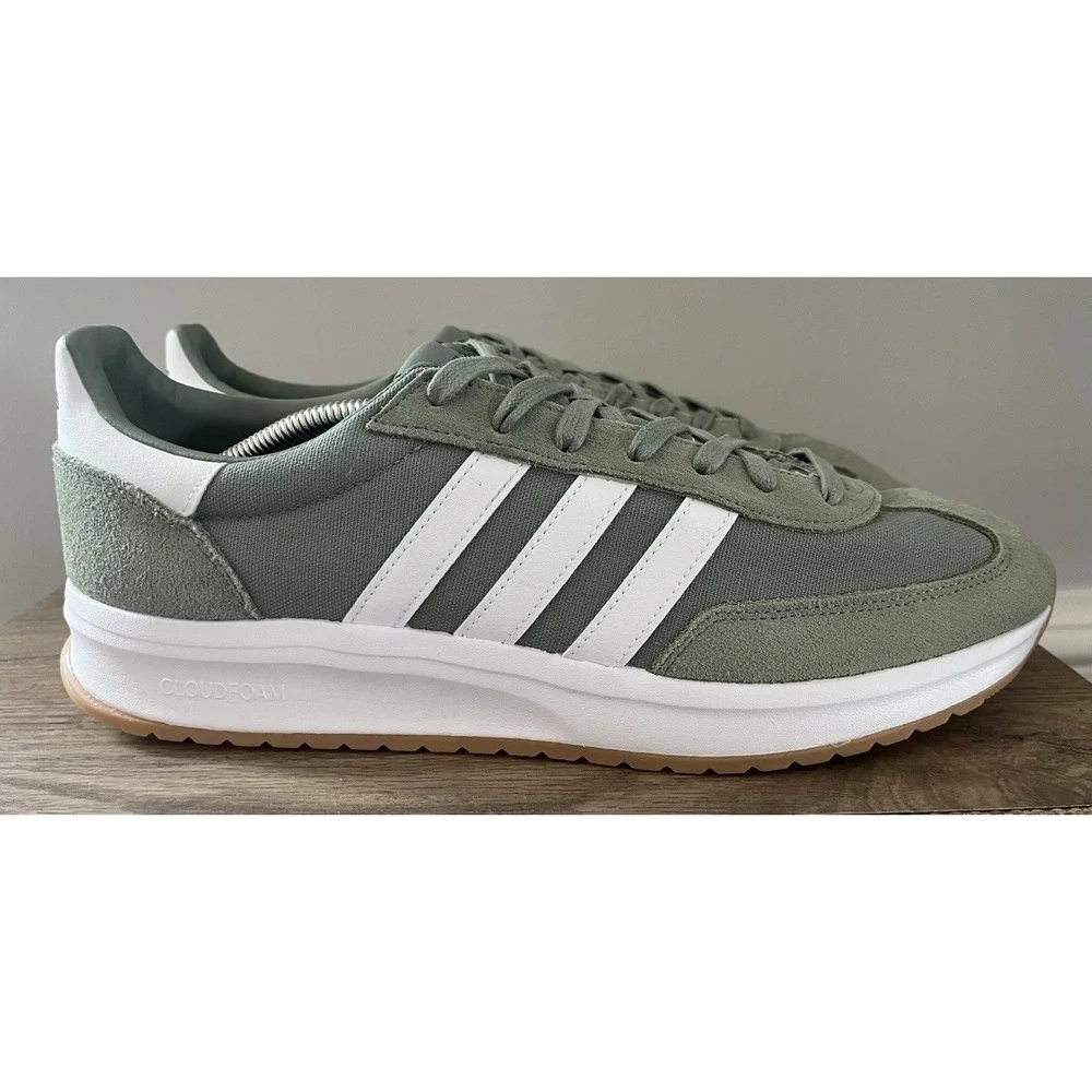 adidas Run 70S 2.0 Running Mens 13 Silver Green Sneakers Casual Shoes M1
